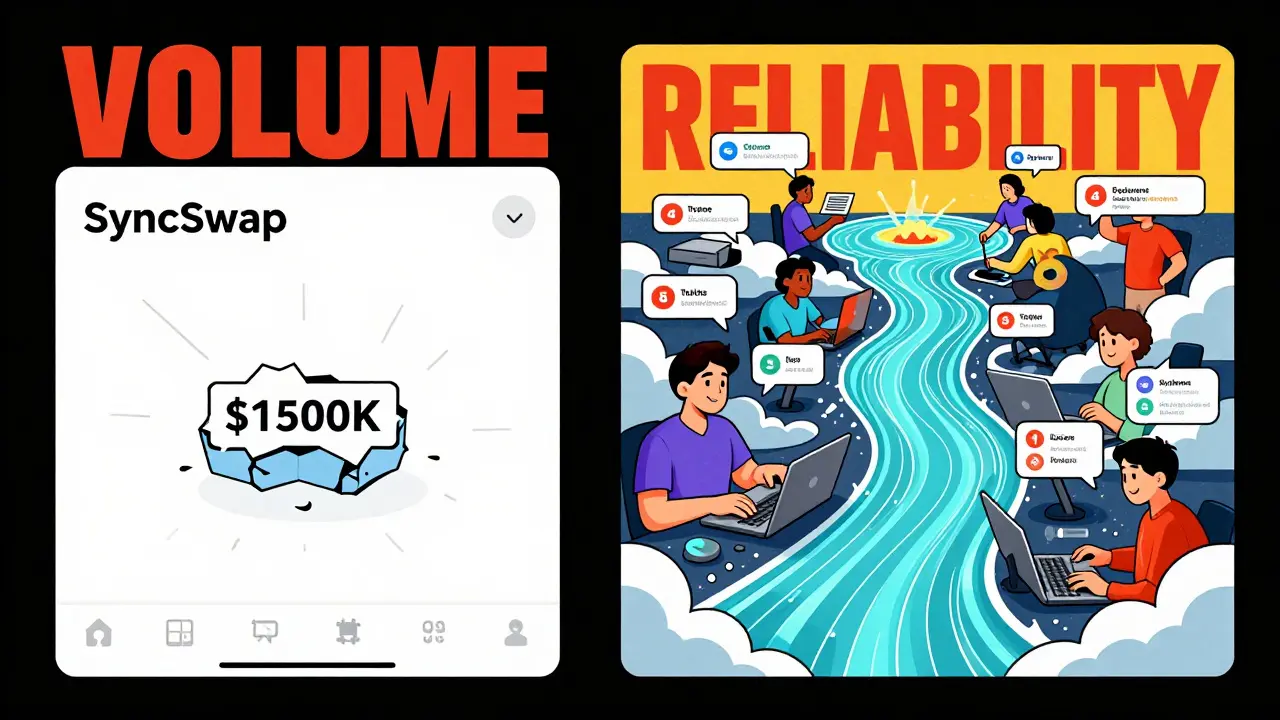 Contrasting DEXs on Scroll: weak SyncSwap vs. vibrant Skydrome with abundant liquidity