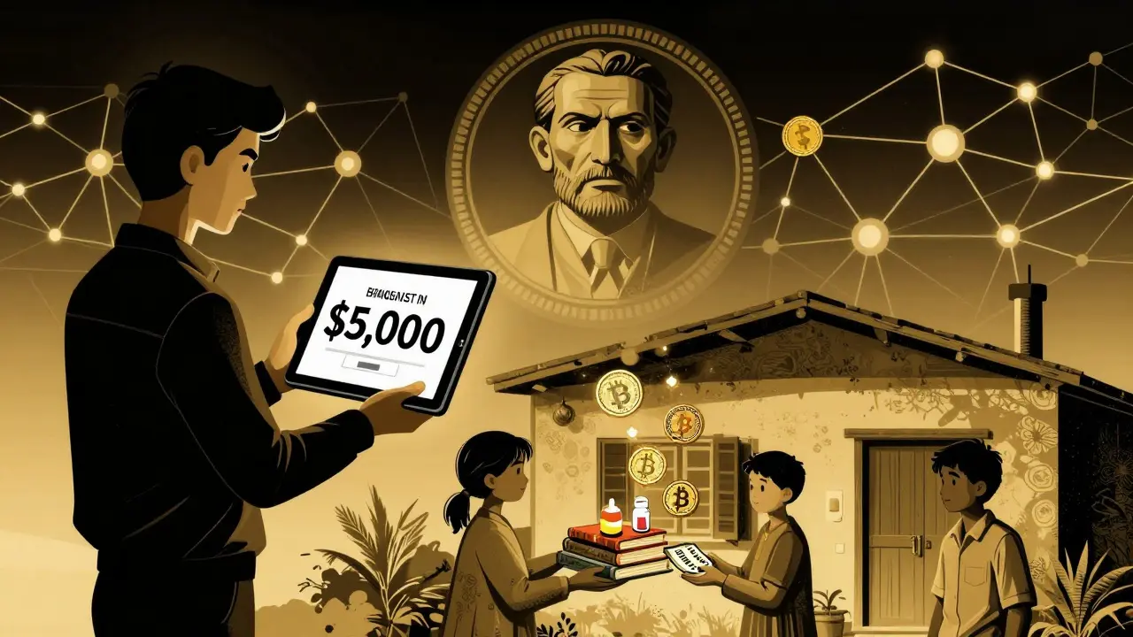 Overseas worker sending crypto home, transforming into schoolbooks and medicine for a family in Bangladesh.