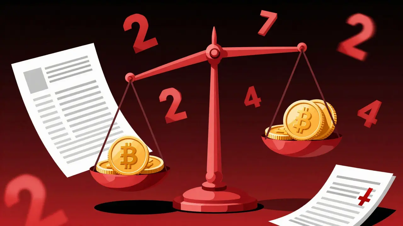 Scale weighing coins against paper ledgers