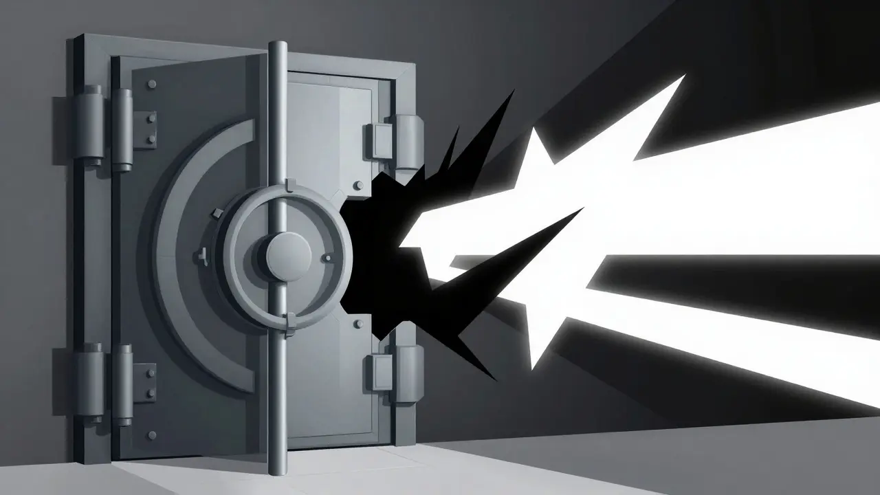 Abstract art showing secure vault vs missing proof of reserves