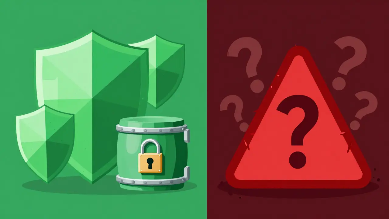Abstract visual comparing safety pros and cons of WigoSwap