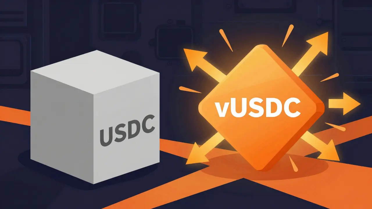 Geometric illustration contrasting a static grey cube with an expanding orange structure representing yield.