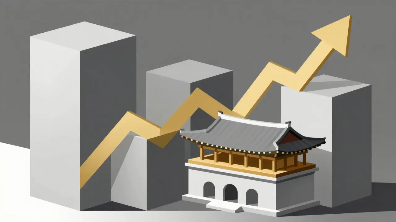 Geometric art showing institutional crypto adoption in Korea