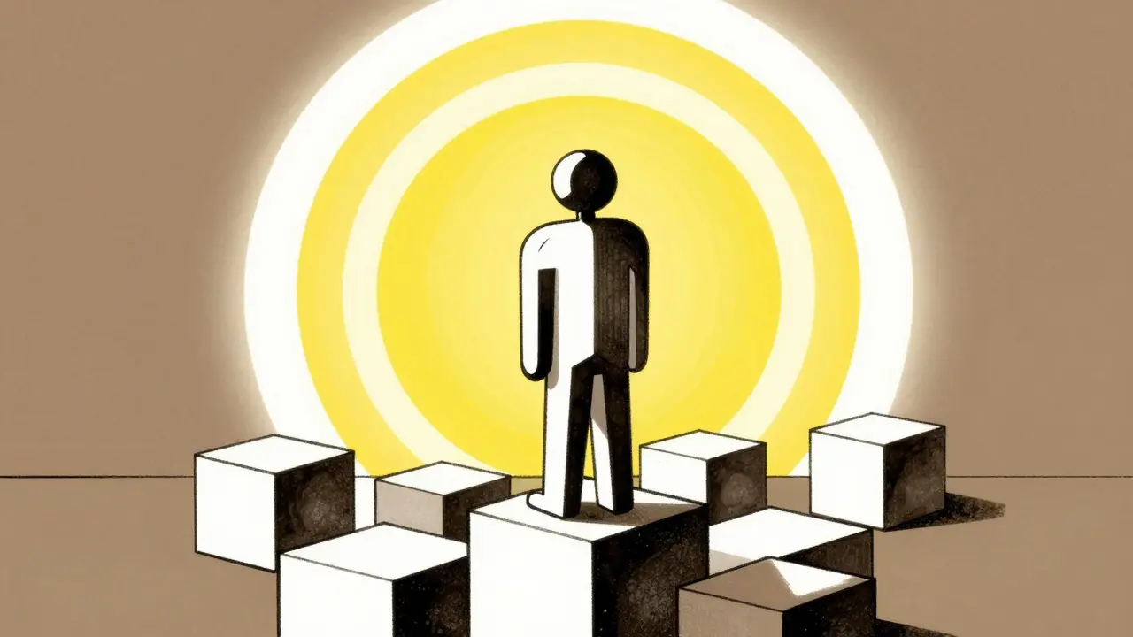 Abstract constructivist illustration of staking crypto for passive income