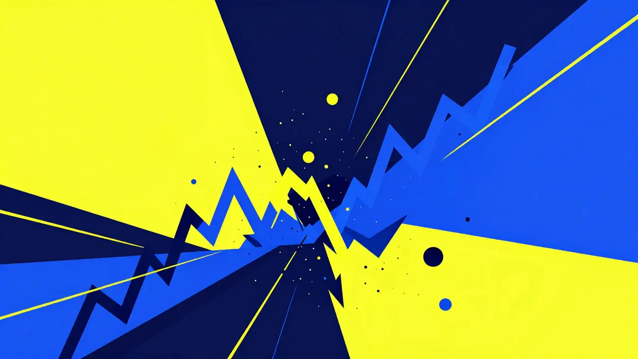 Abstract constructivist illustration showing chaotic data and low liquidity