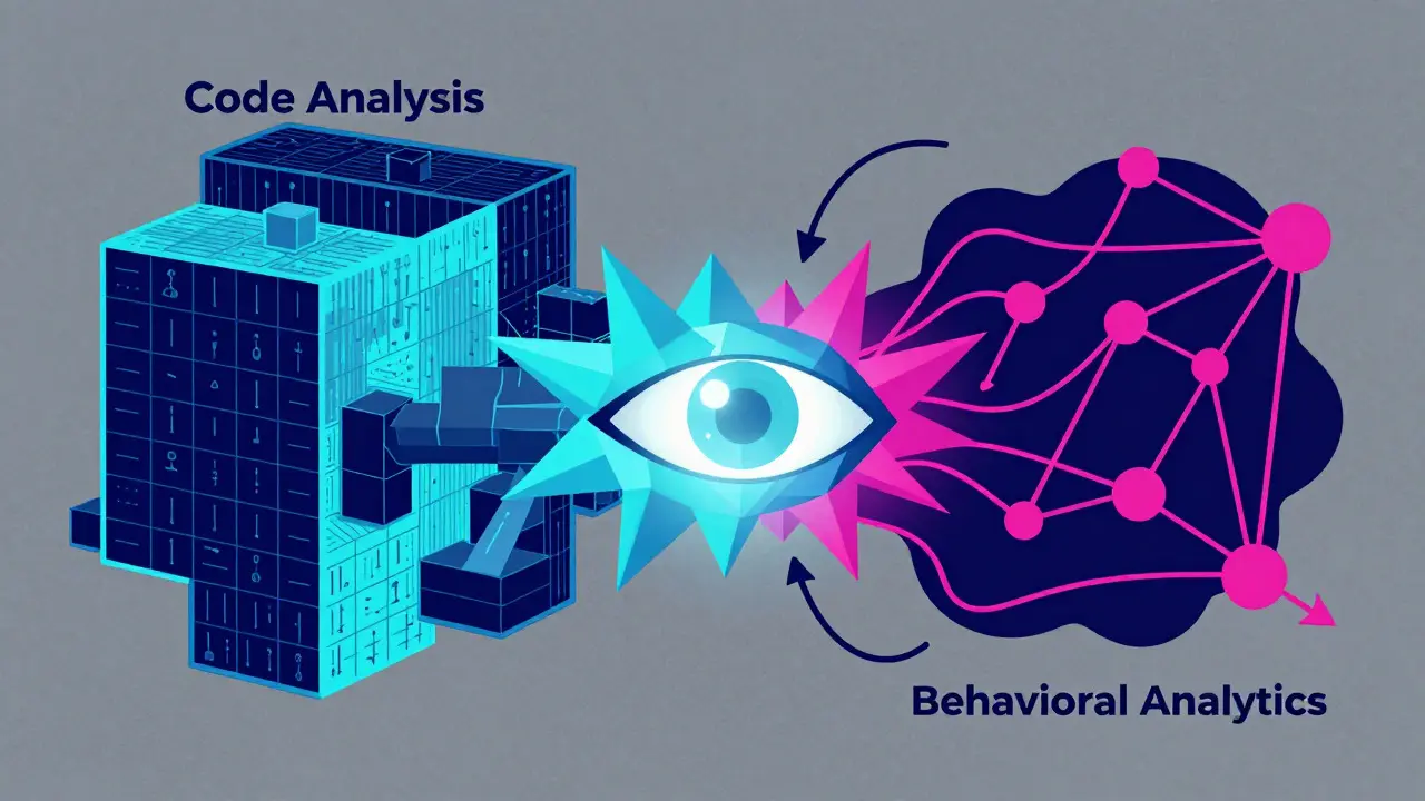Abstract fusion of code grids and data flow graphs for AI detection