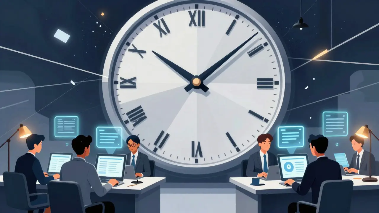 Constructivist style clock symbolizing future crypto tax rules