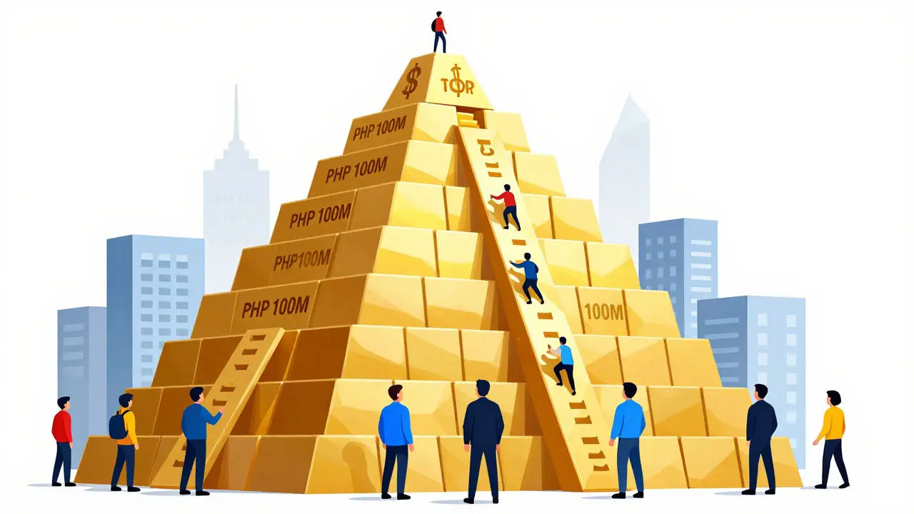 Geometric art showing high capital barriers for crypto licenses