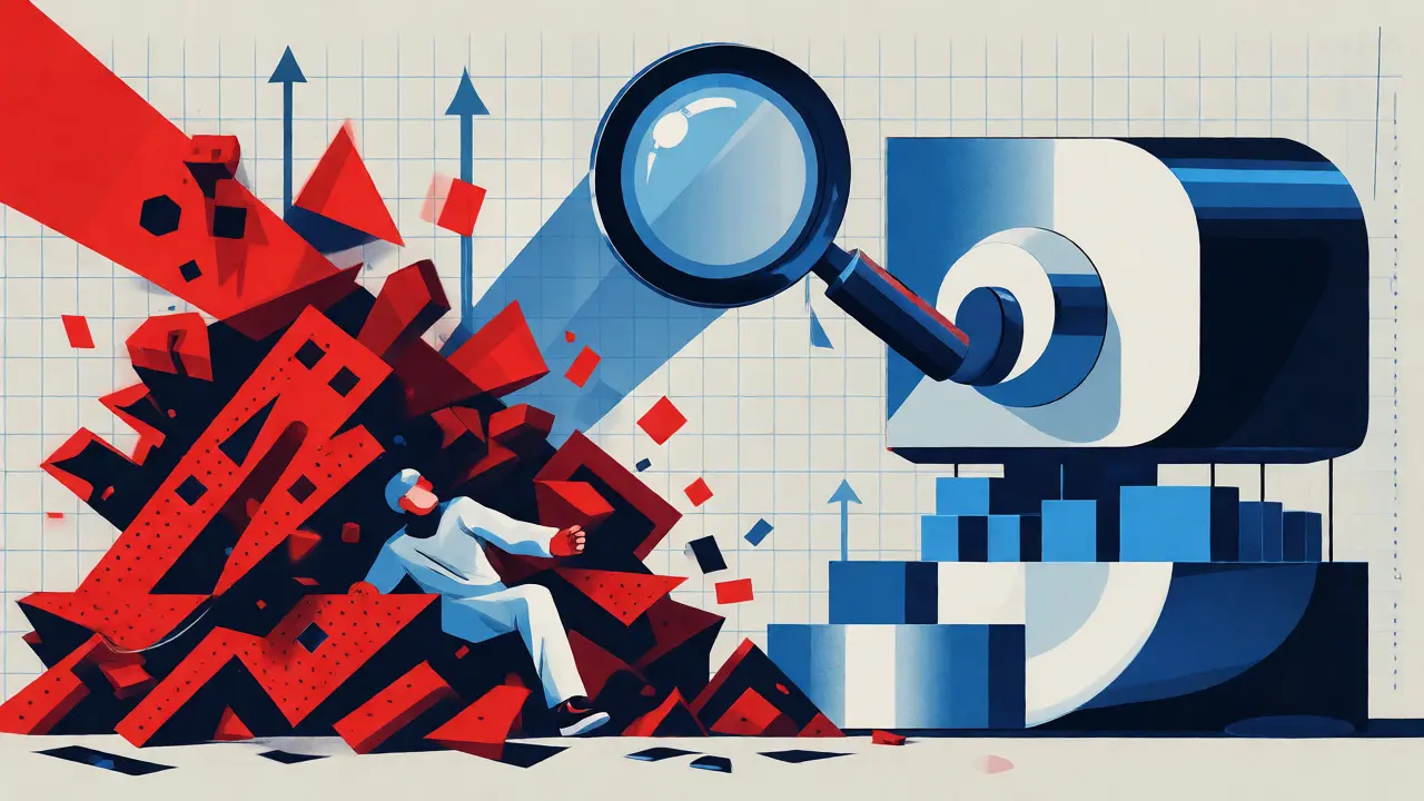 Abstract art showing AI filtering chaotic false positives into organized data streams.