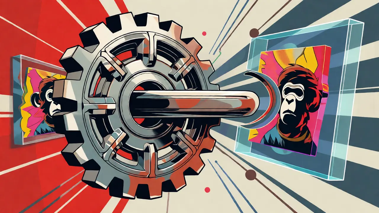 Cryptographic hash gears locking into place for NFT verification